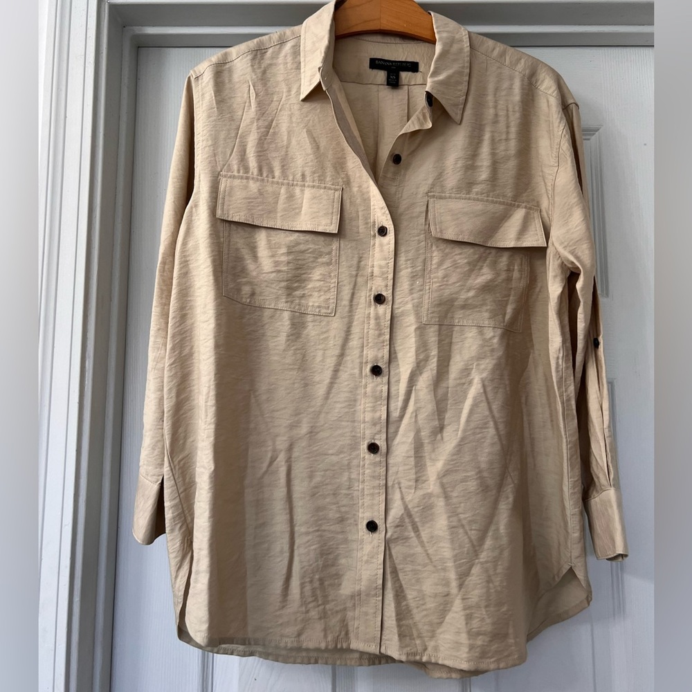 Banana Republic Beige Button-Down Shirt